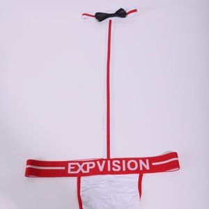 Bow Tie Briefs Pouch Thong, Mens Low-Rise Lingerie, Premium Cotton Comfort Stret